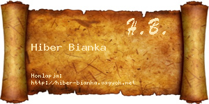 Hiber Bianka névjegykártya